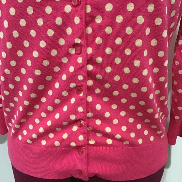Spense Knits- Pink and Cream Polka Dot Sweater - Picture 5 of 12